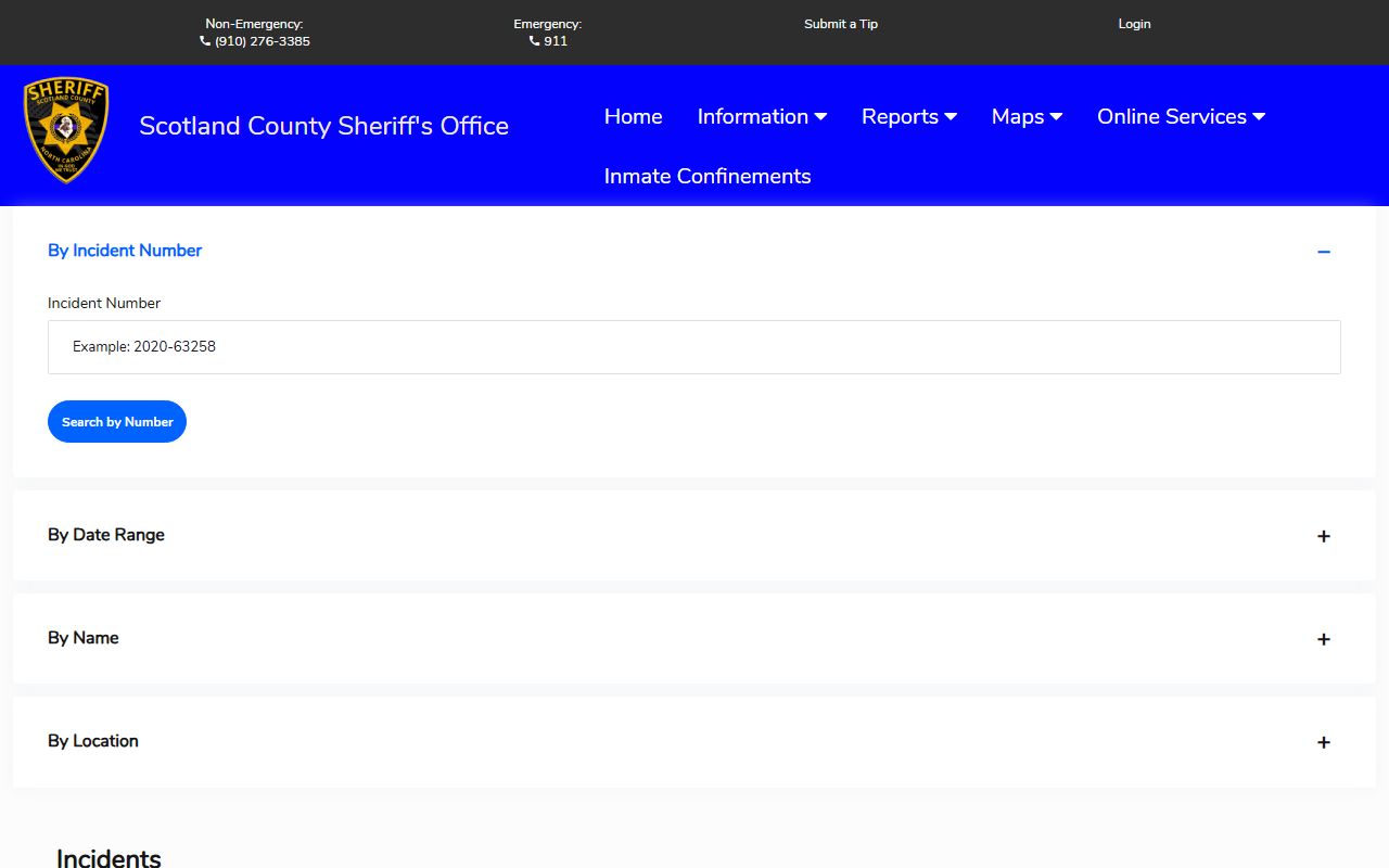 Scotland County arrest records Citizen Connect incident search