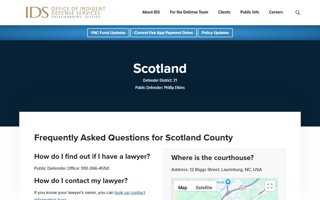 Scotland County arrest records public defender page