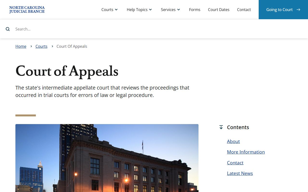 Scotland County court dockets Court of Appeals overview