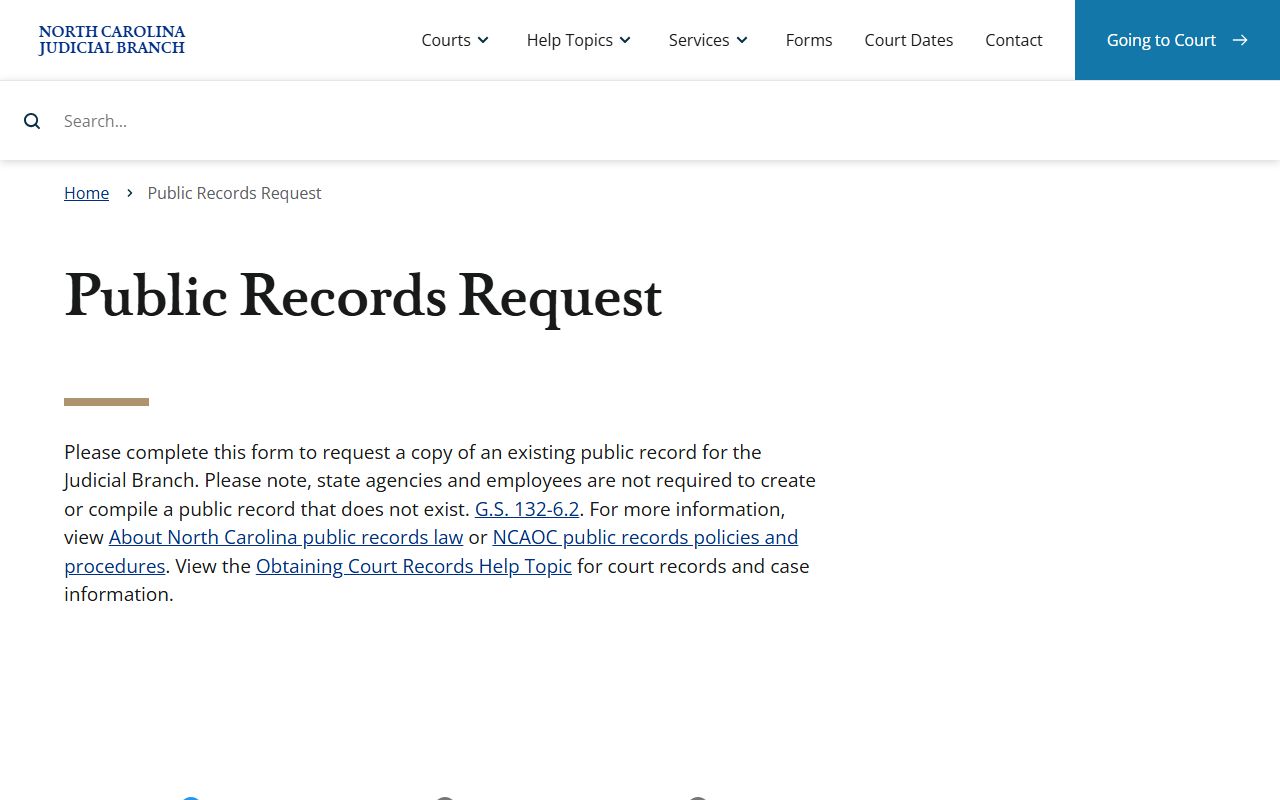 Scotland County court records Judicial Branch public records request page