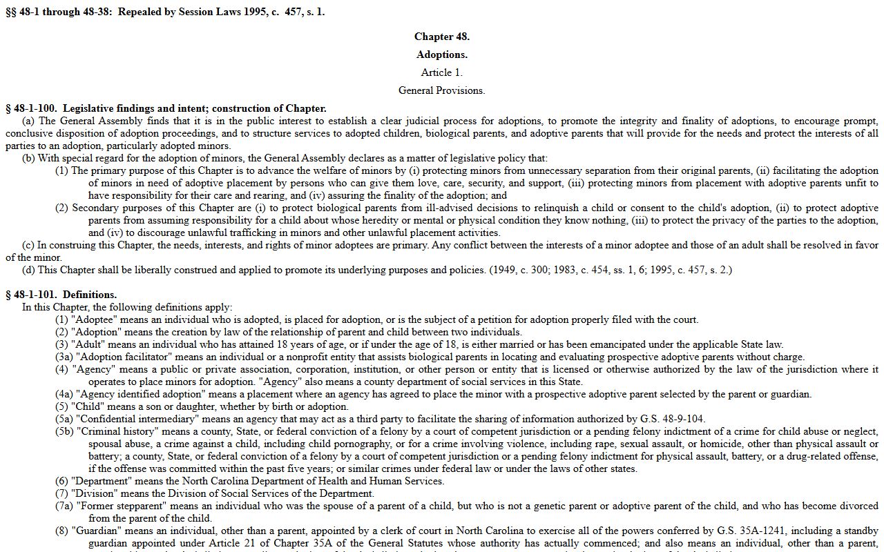 Scotland County criminal court records adoption confidentiality statute