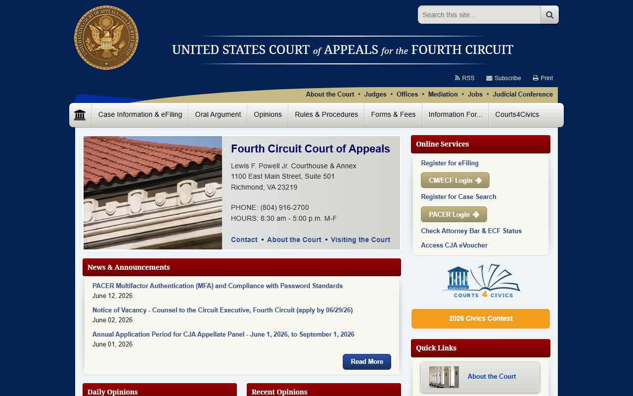 Scotland County district court Fourth Circuit federal appeal distinction