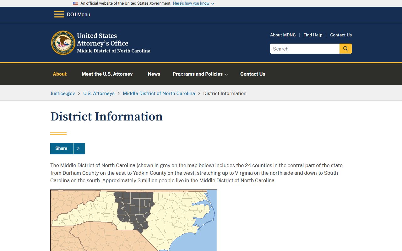 Scotland County district court U.S. Attorney federal distinction