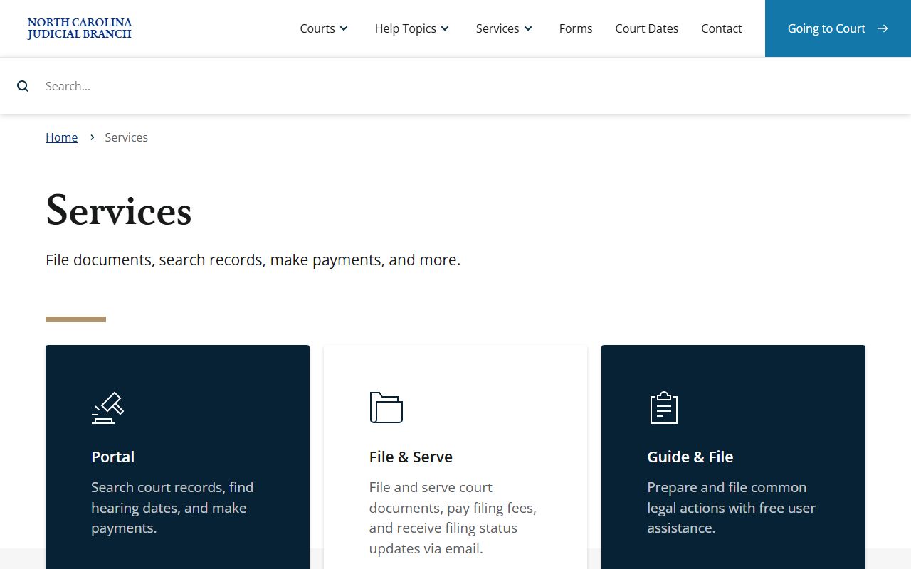 Scotland County court records eCourts services page