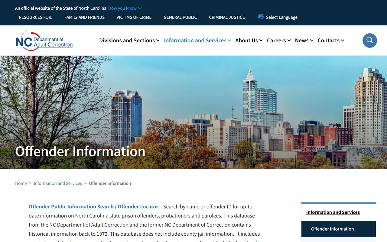 Scotland County inmate records N.C. DAC offender search
