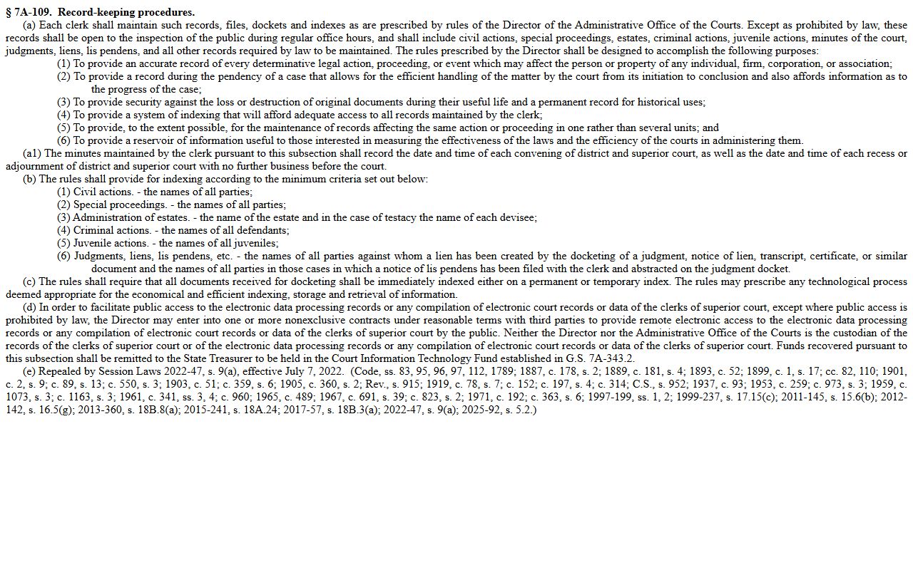 Scotland County probate records court record keeping statute